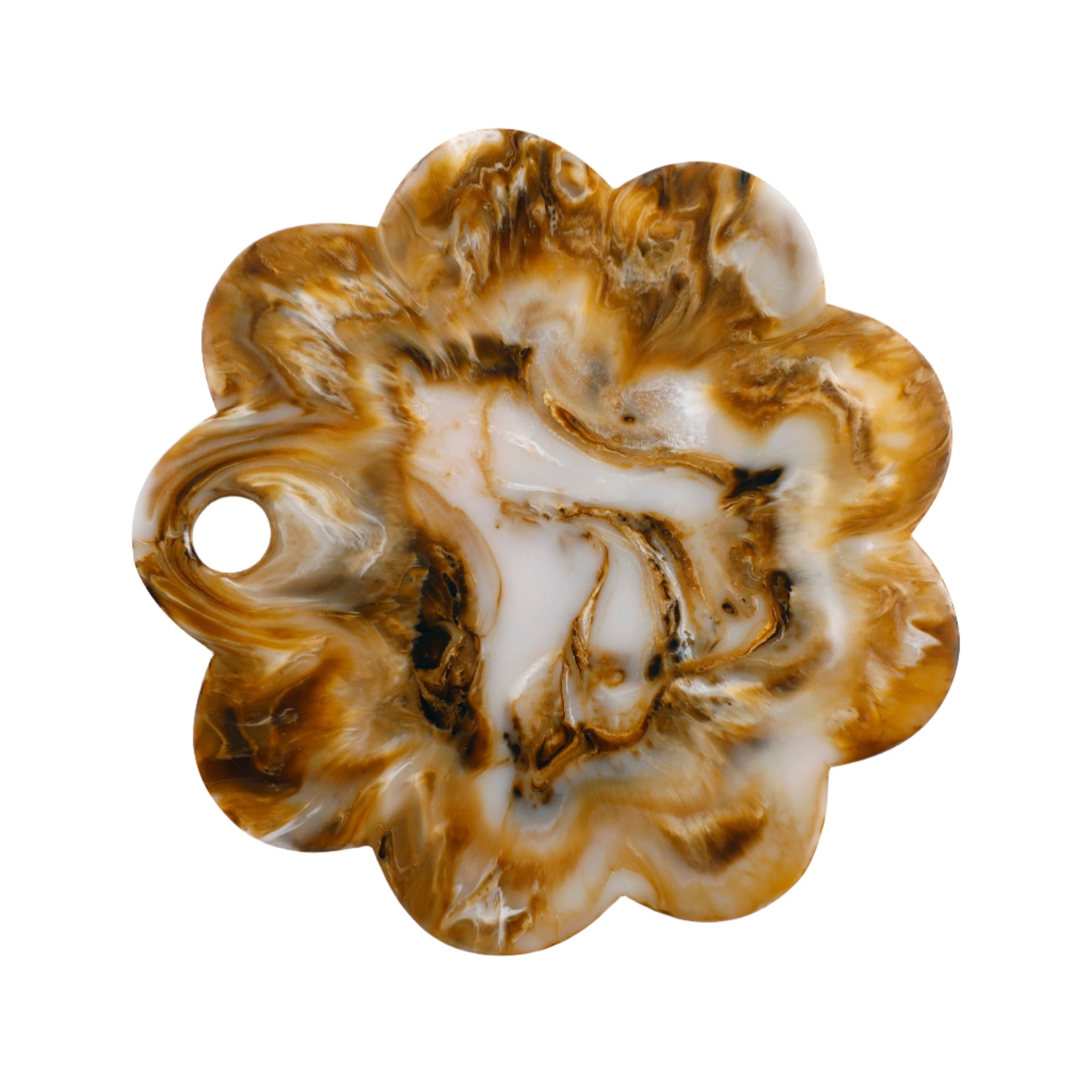 Scallop Resin Cheese Charcuterie Board, Brown - 9 Inches