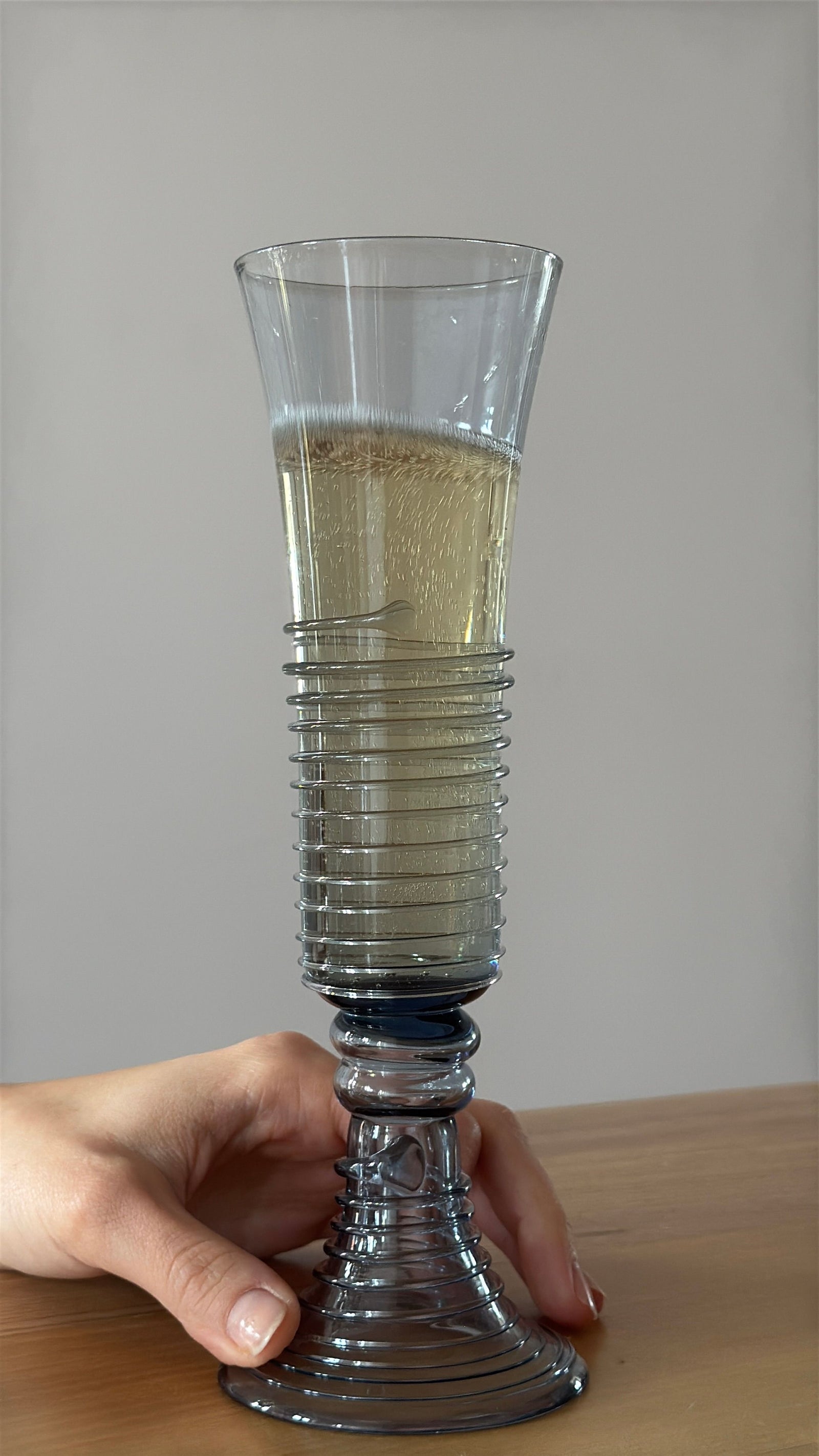 Mouthblown Champagne Flutes - set of four