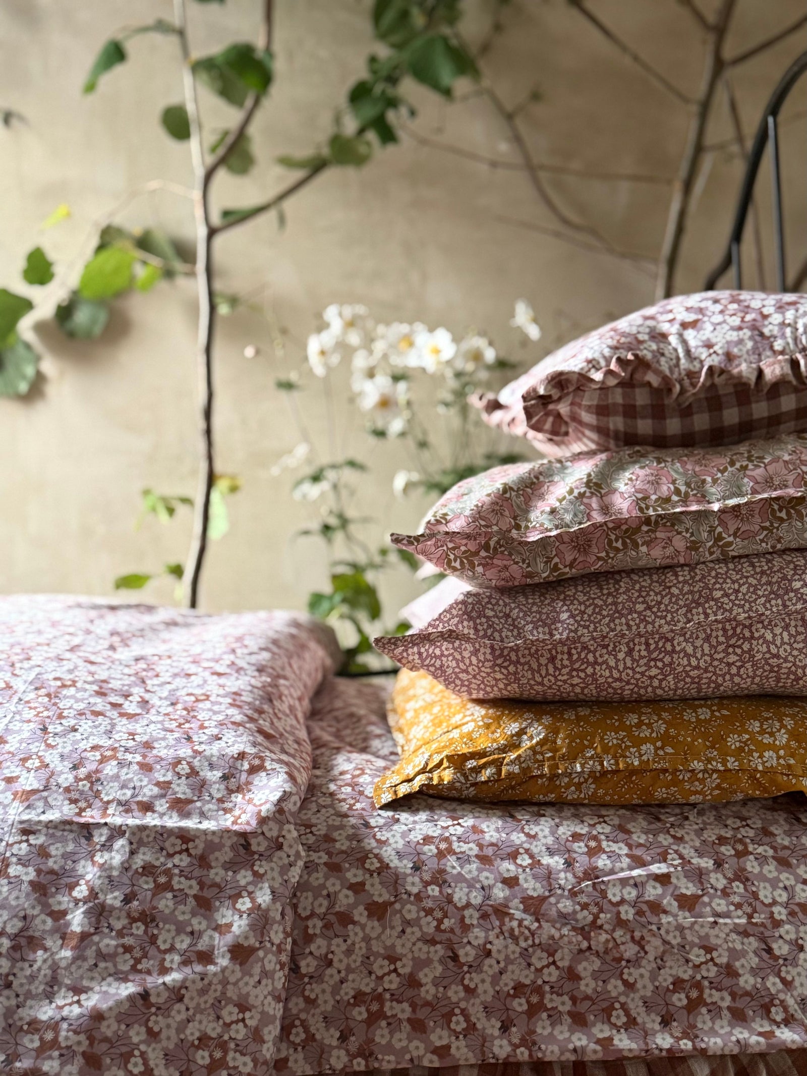 Ruffle Cushion made from Organic Liberty Fabric 'Mitsi'