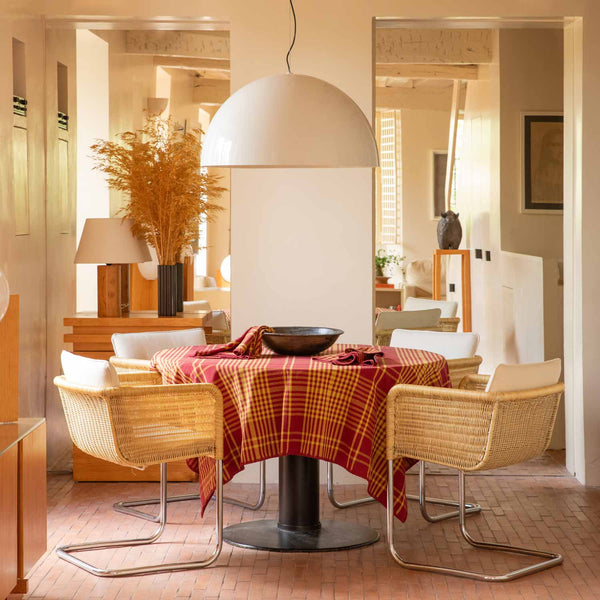 Bordeaux and Yellow Trattoria Tablecloth