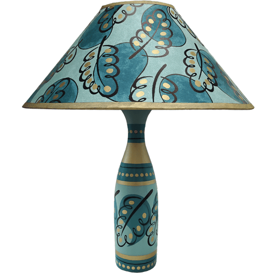 Paisley Leaf Carafe Lamp - Green Gold