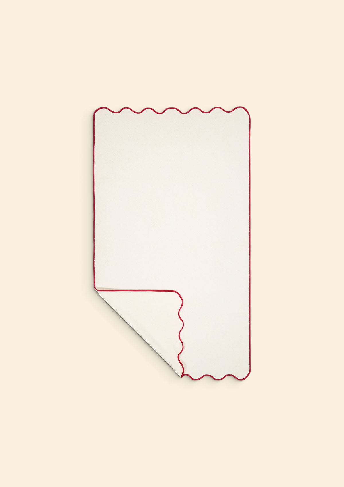 Ivory & Bordeaux Cotton Wavy Bath Sheet