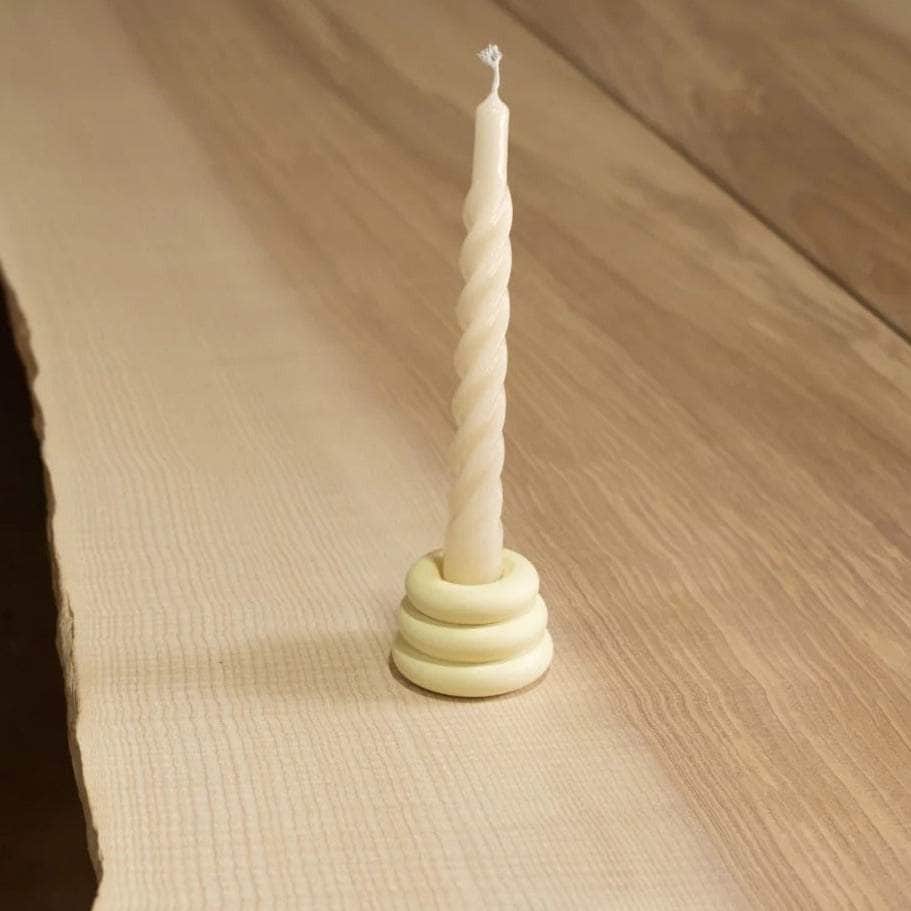 Ivory Twisted Gloss Candles - Set of 6