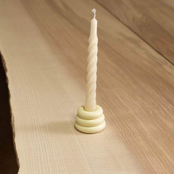 Ivory Twisted Gloss Candles - Set of 6