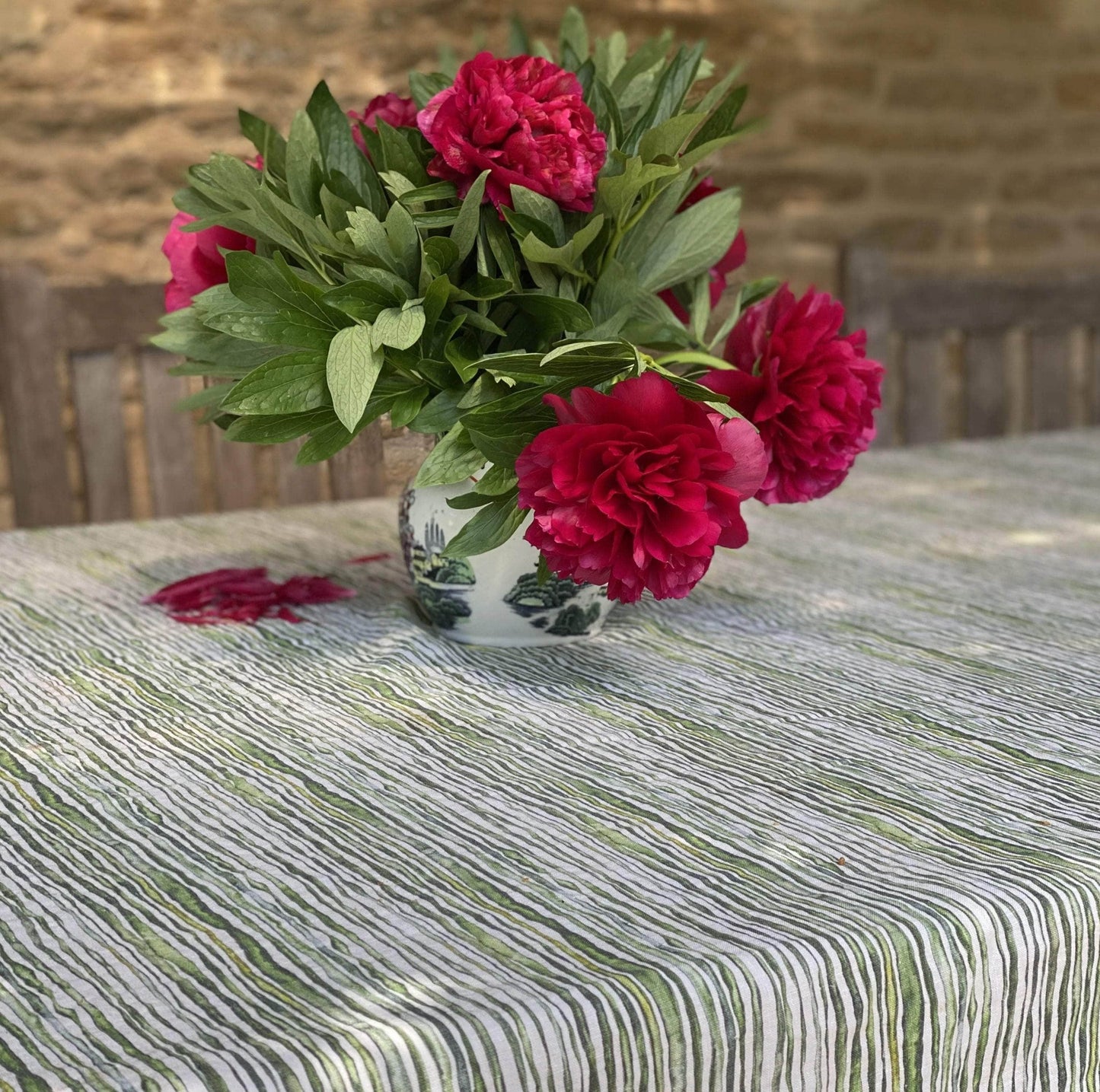 Green Stem Linen Tablecloth