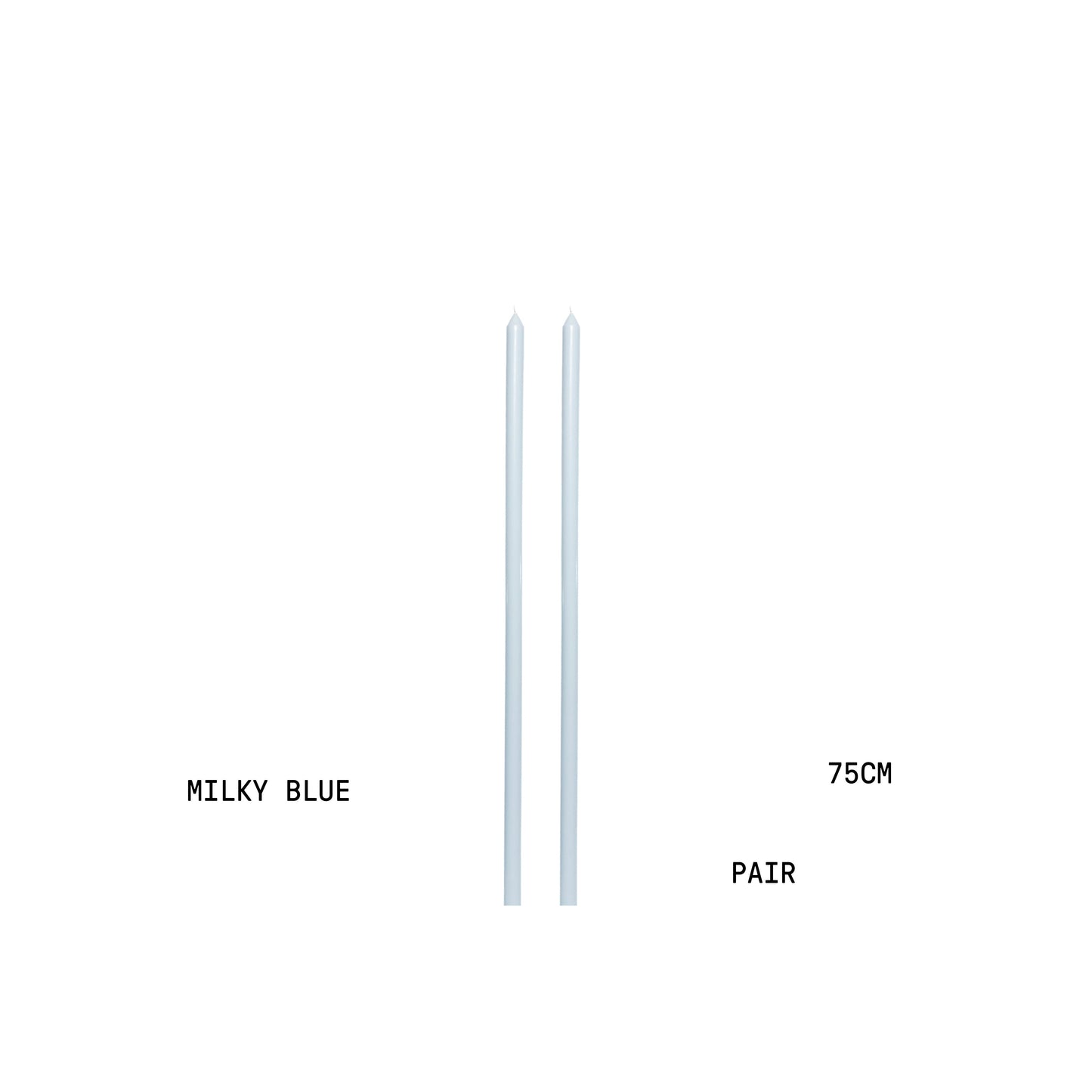 Milky Blue Tapered METRE Candle Pair