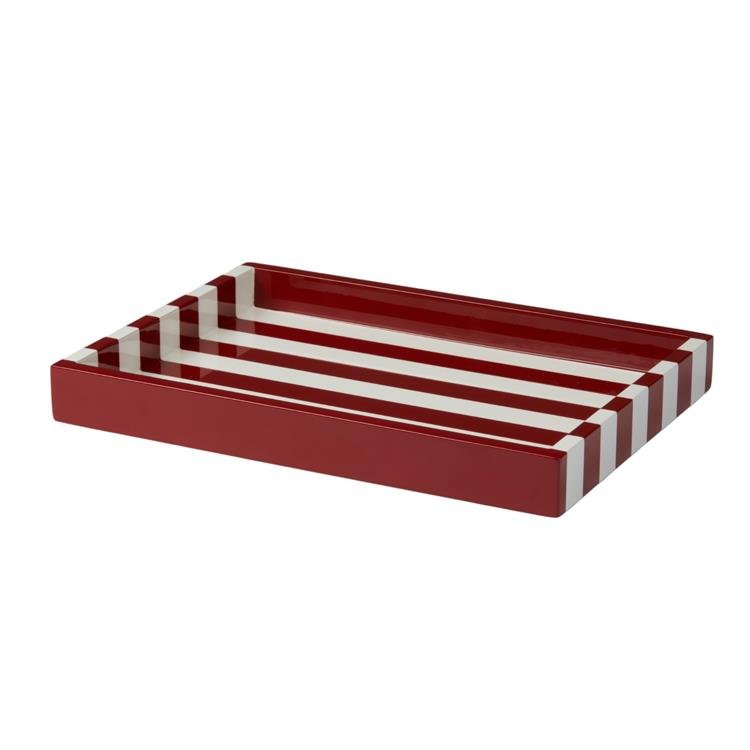 Small Burgundy Striped Tray