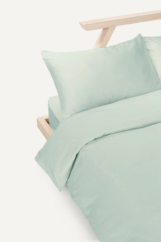 Percale Organic Cotton Duvet Cover - Spring Blue