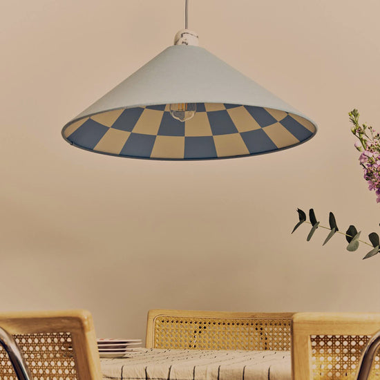 Damson Blue Checkered Cone Shade