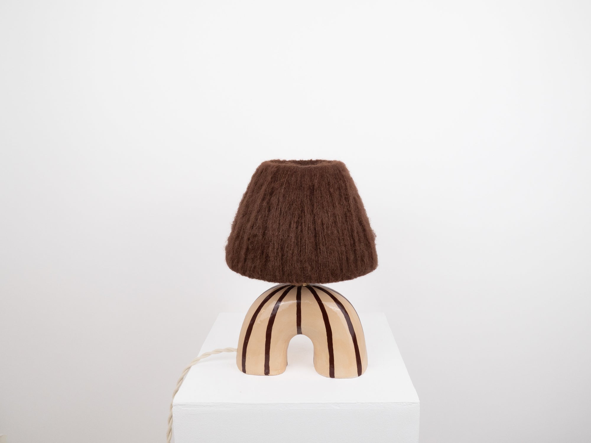 'Me' Table Lamp - Brown Stripes