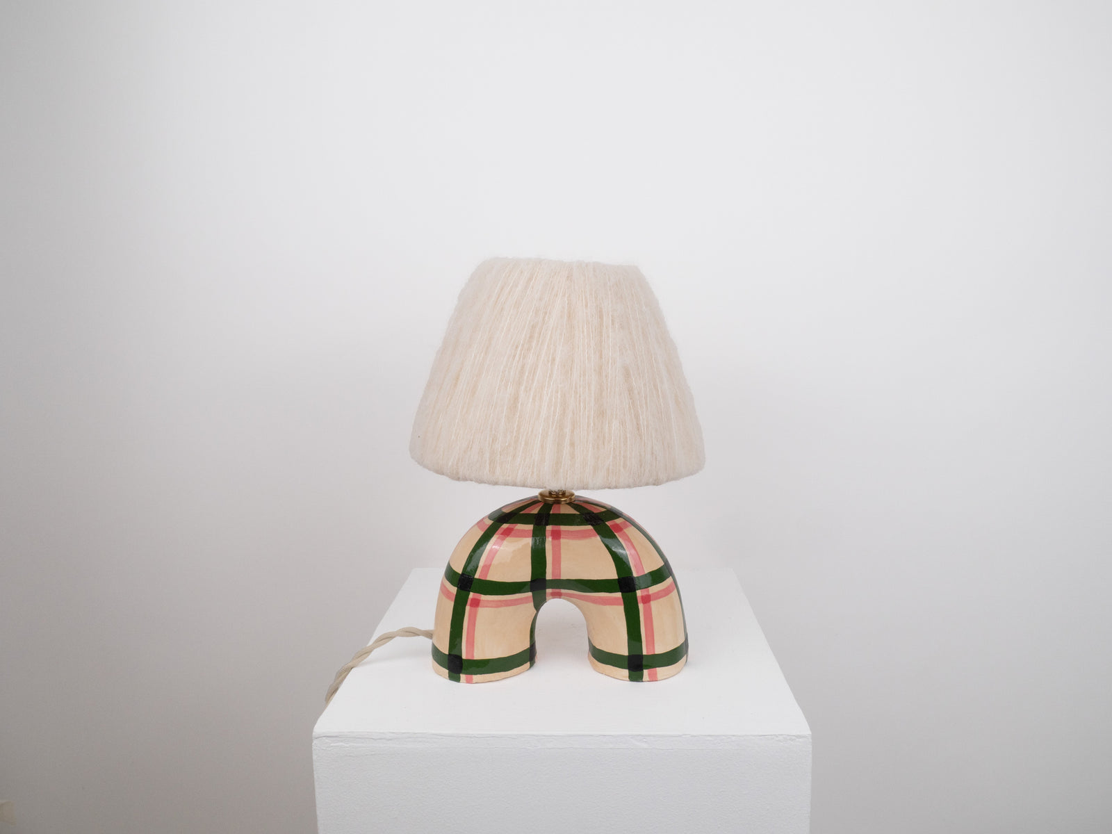 'Me' Table Lamp - Green Gingham