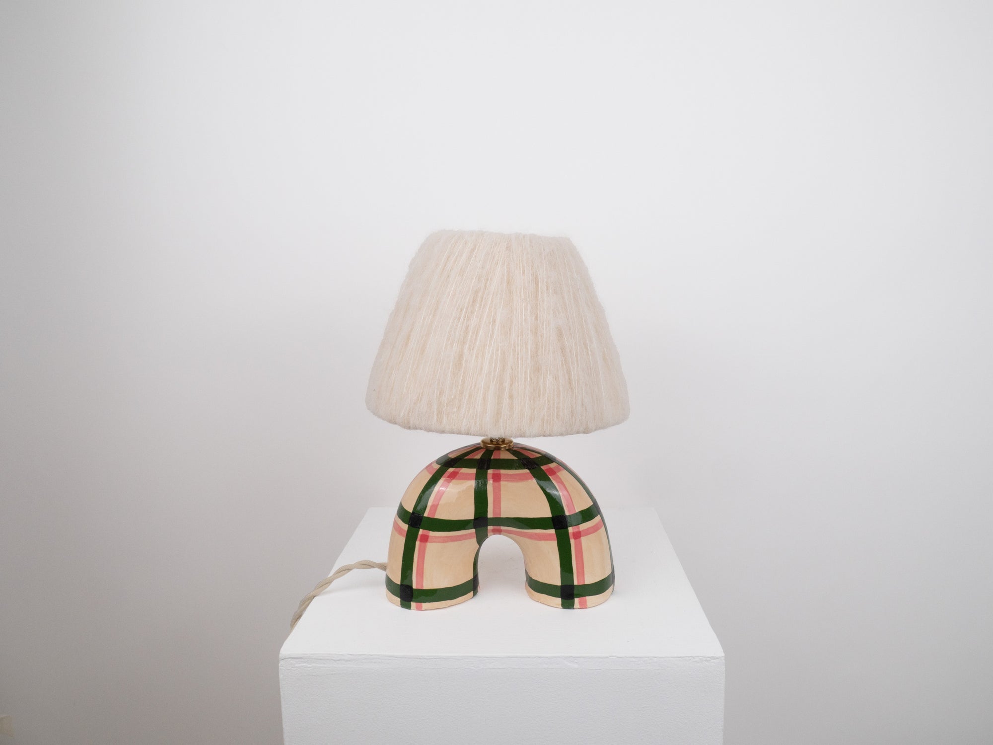 'Me' Table Lamp - Green Gingham