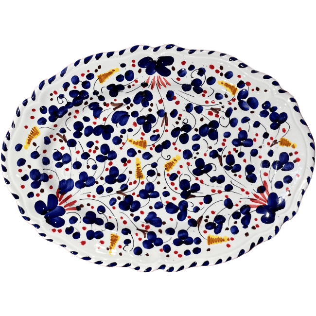 Deruta Oval Platter 32 cm Blue