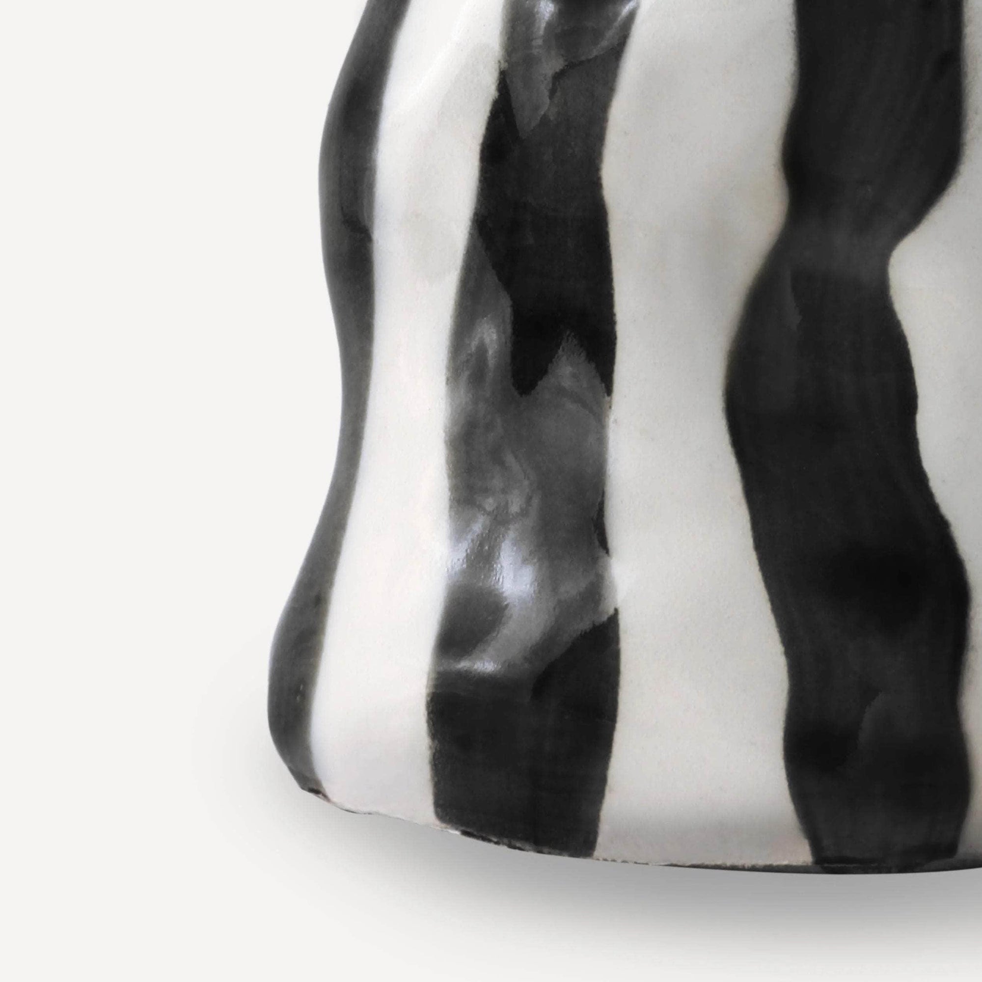 Black Candy Stripe Vase