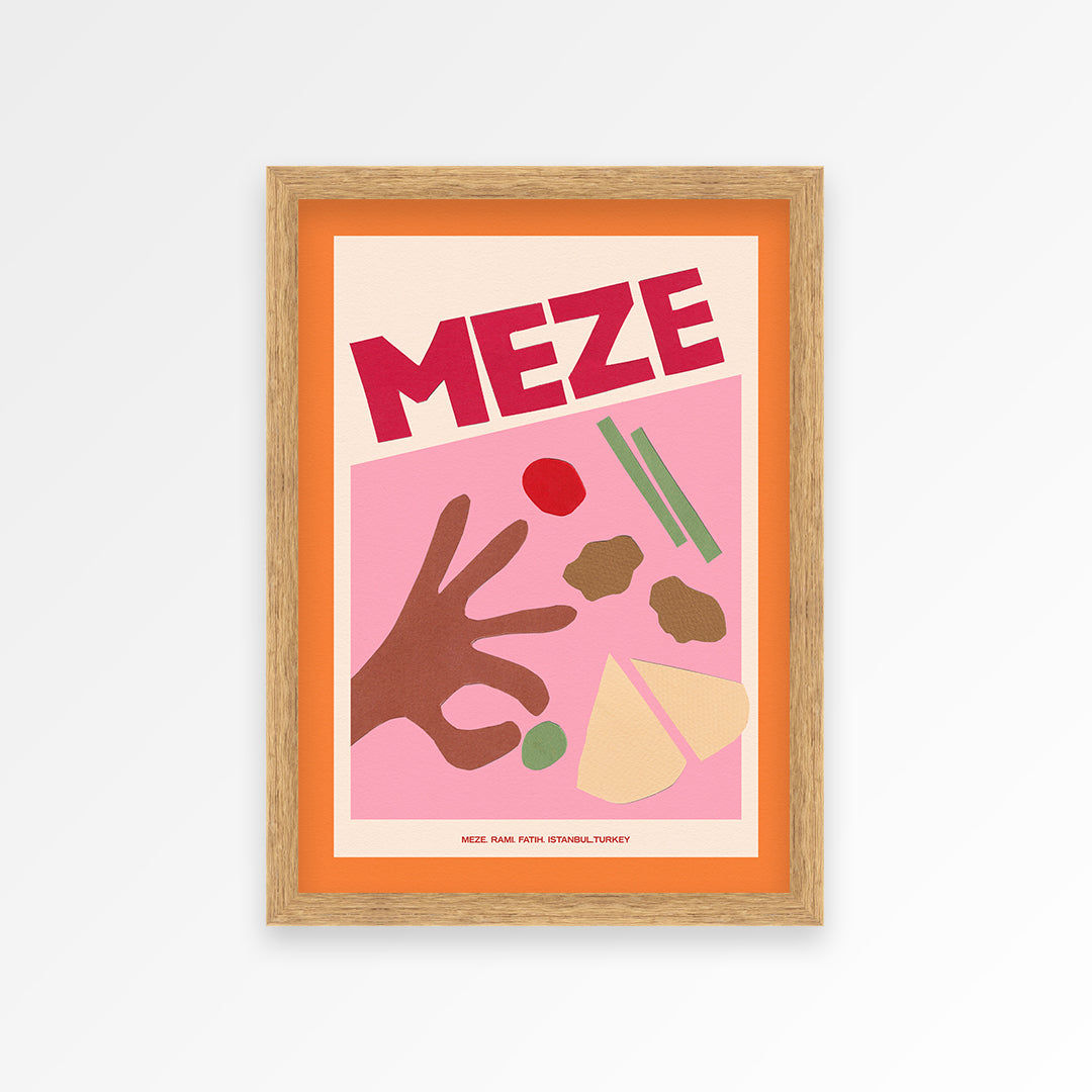 Meze Hand Collaged Print
