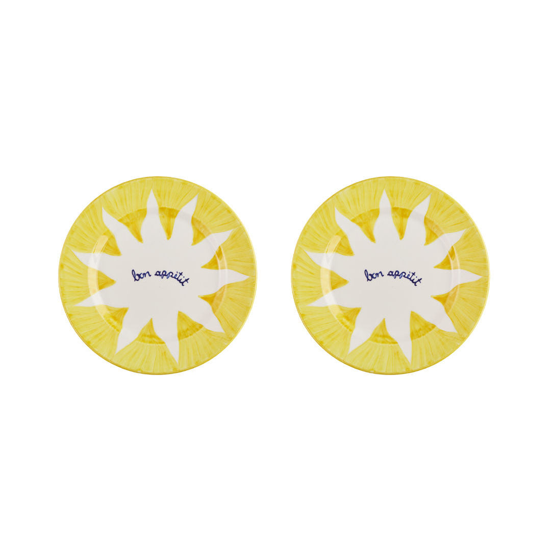 Soleil Yellow Dessert Plates Set-Of-Two