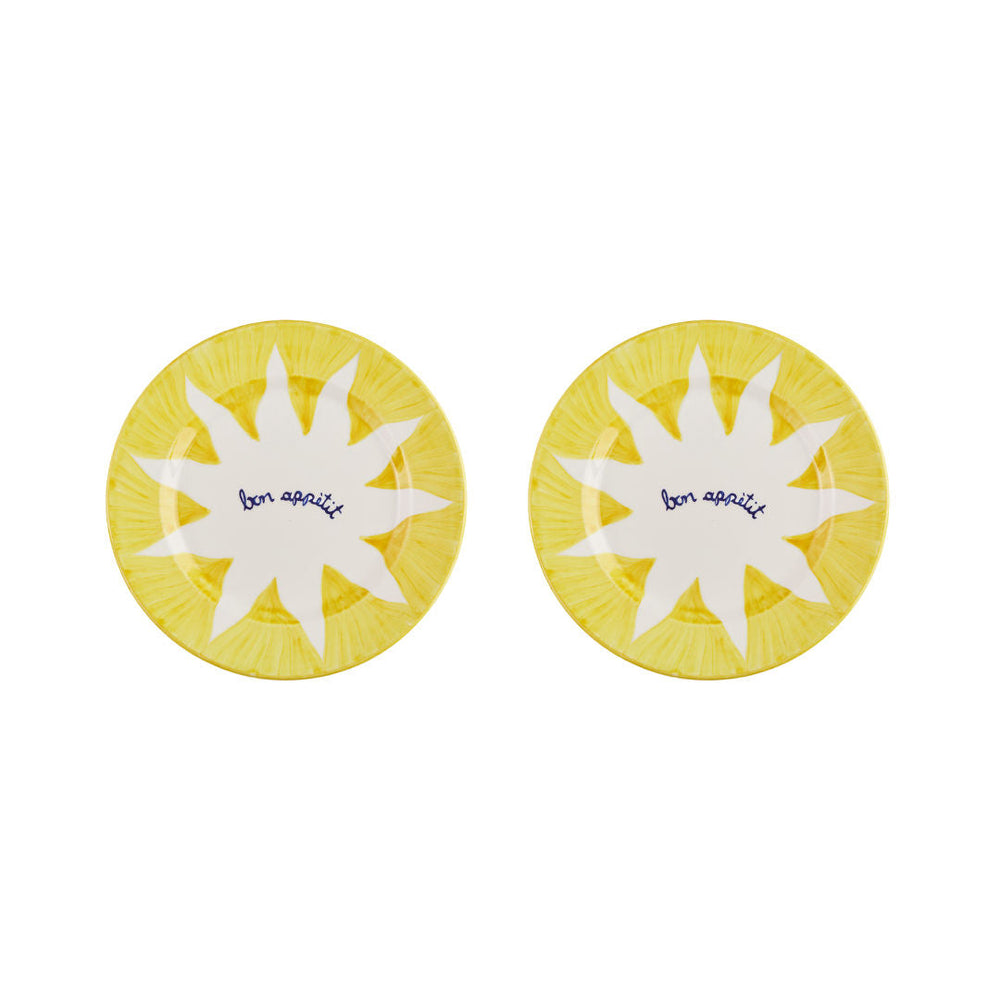 Soleil Yellow Dessert Plates Set-Of-Two