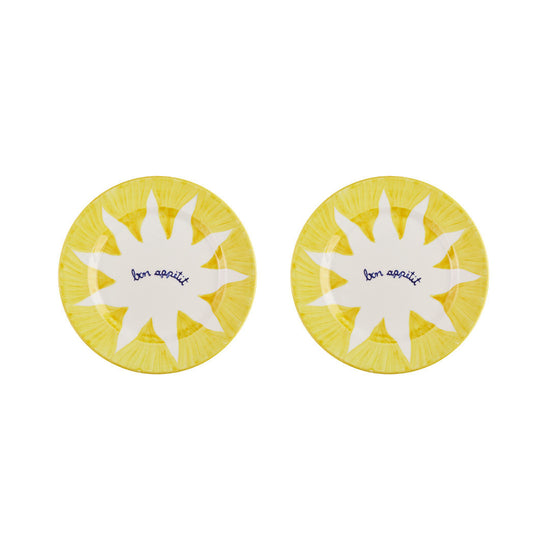 Soleil Yellow Dessert Plates Set-Of-Two
