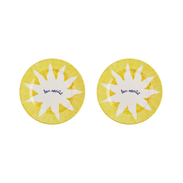 Soleil Yellow Dessert Plates Set-Of-Two