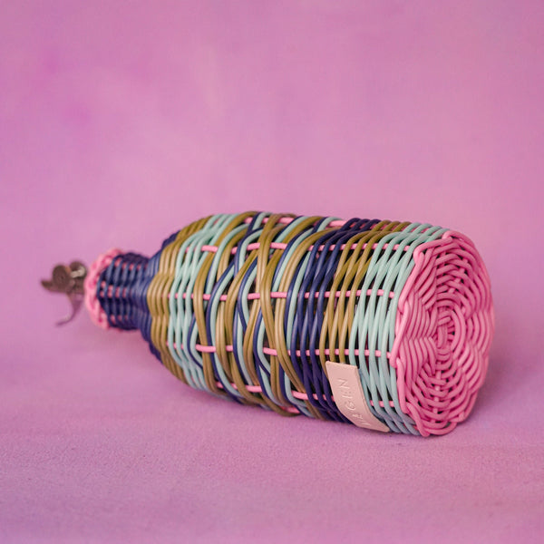 Woven Oil Pourer | Pink & Navy