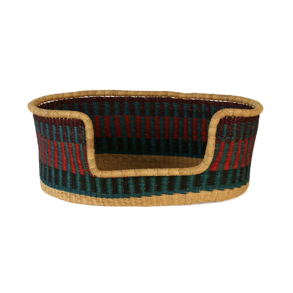 KOFI: Red, Blue and Black Dog Basket - Small