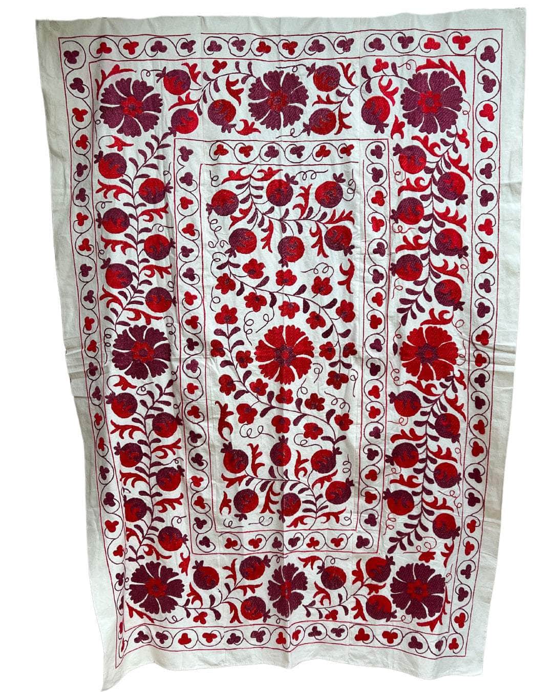 Vintage Red Suzani Quilt No.215