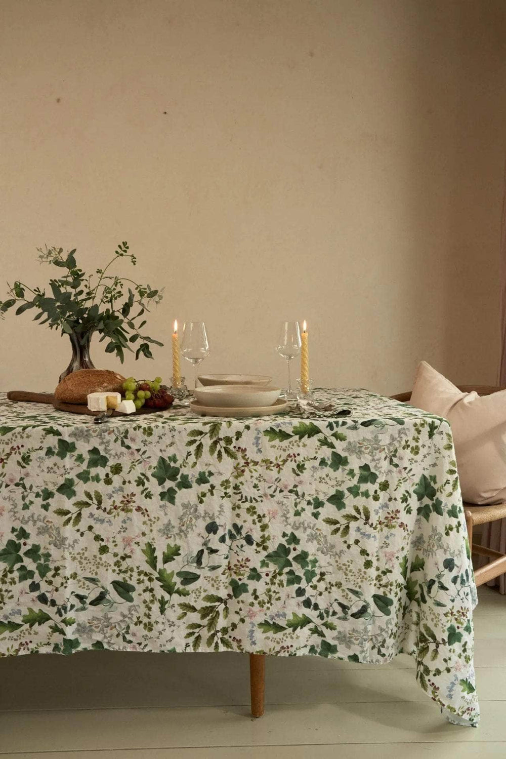 Winter Wildflowers Linen Tablecloth