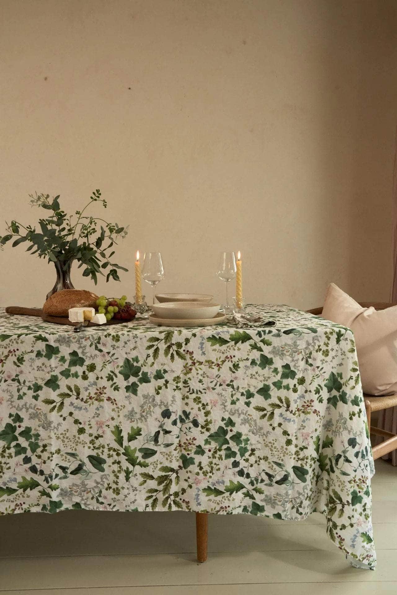 Winter Wildflowers Linen Tablecloth