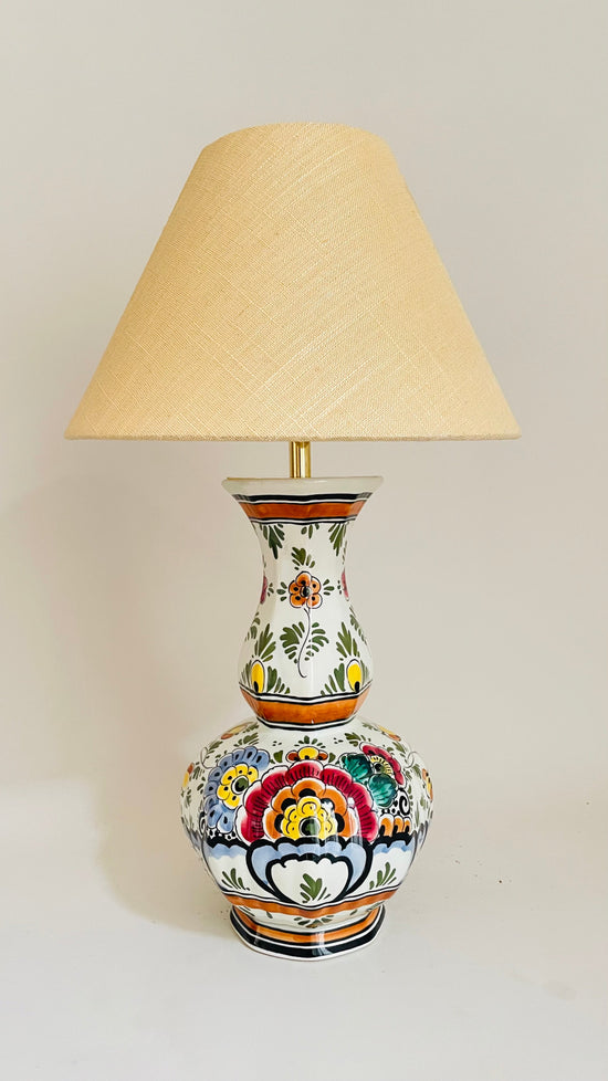 Antique Delft Polychrome Lamp - pre order for mid July