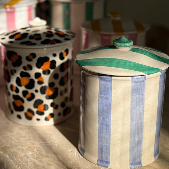 Blue Striped Jar S