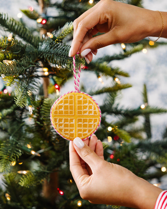 Needlepoint Icon Ornament - Waffle