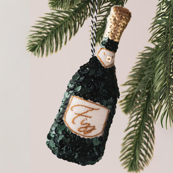 Fizz Champagne Sequin Ornament