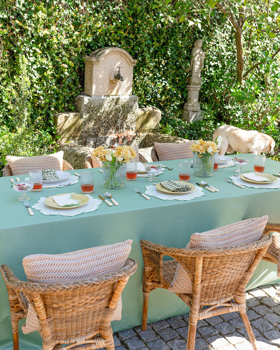 Íris Placemat, Natural with Light Green