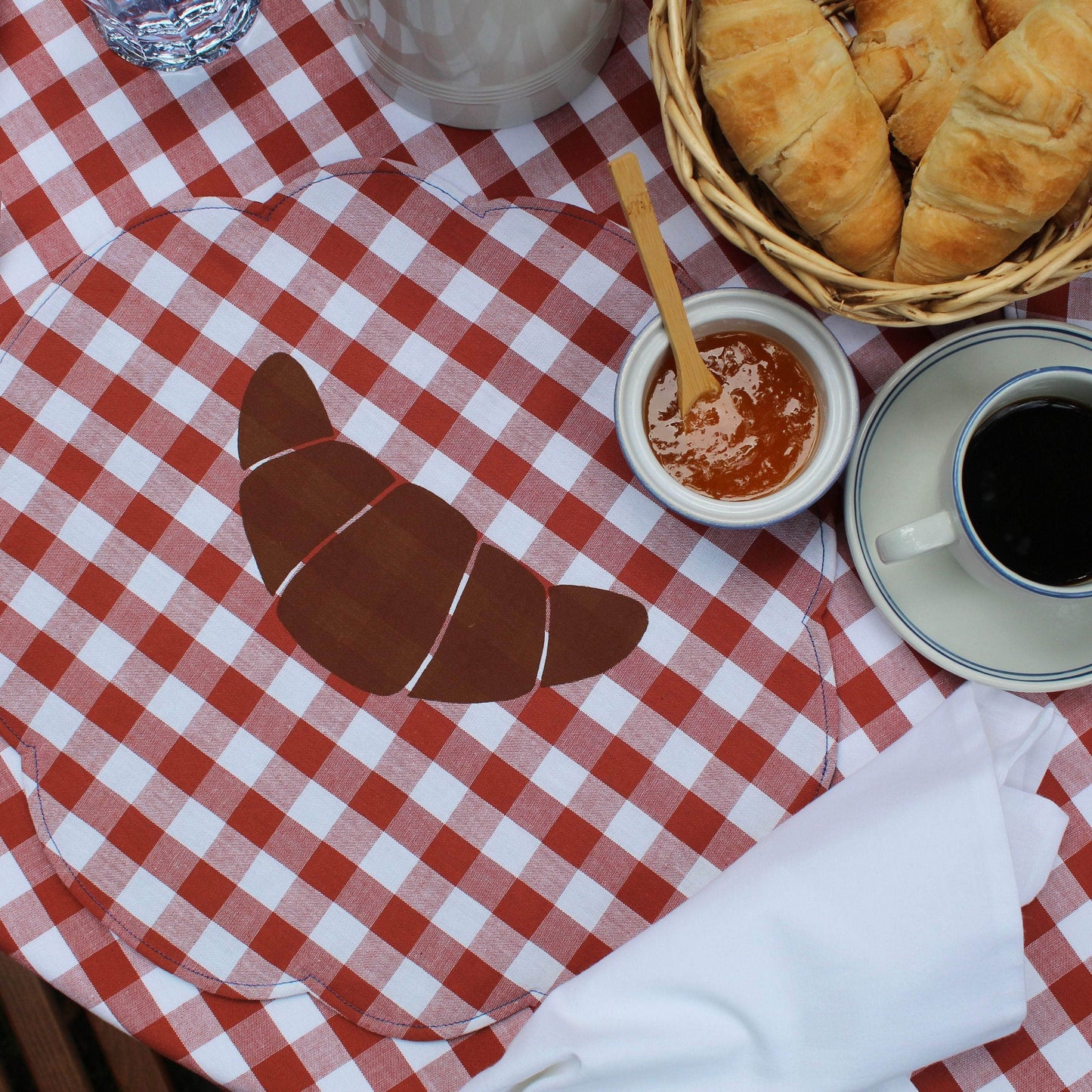 J'adore Croissant Placemat Brique