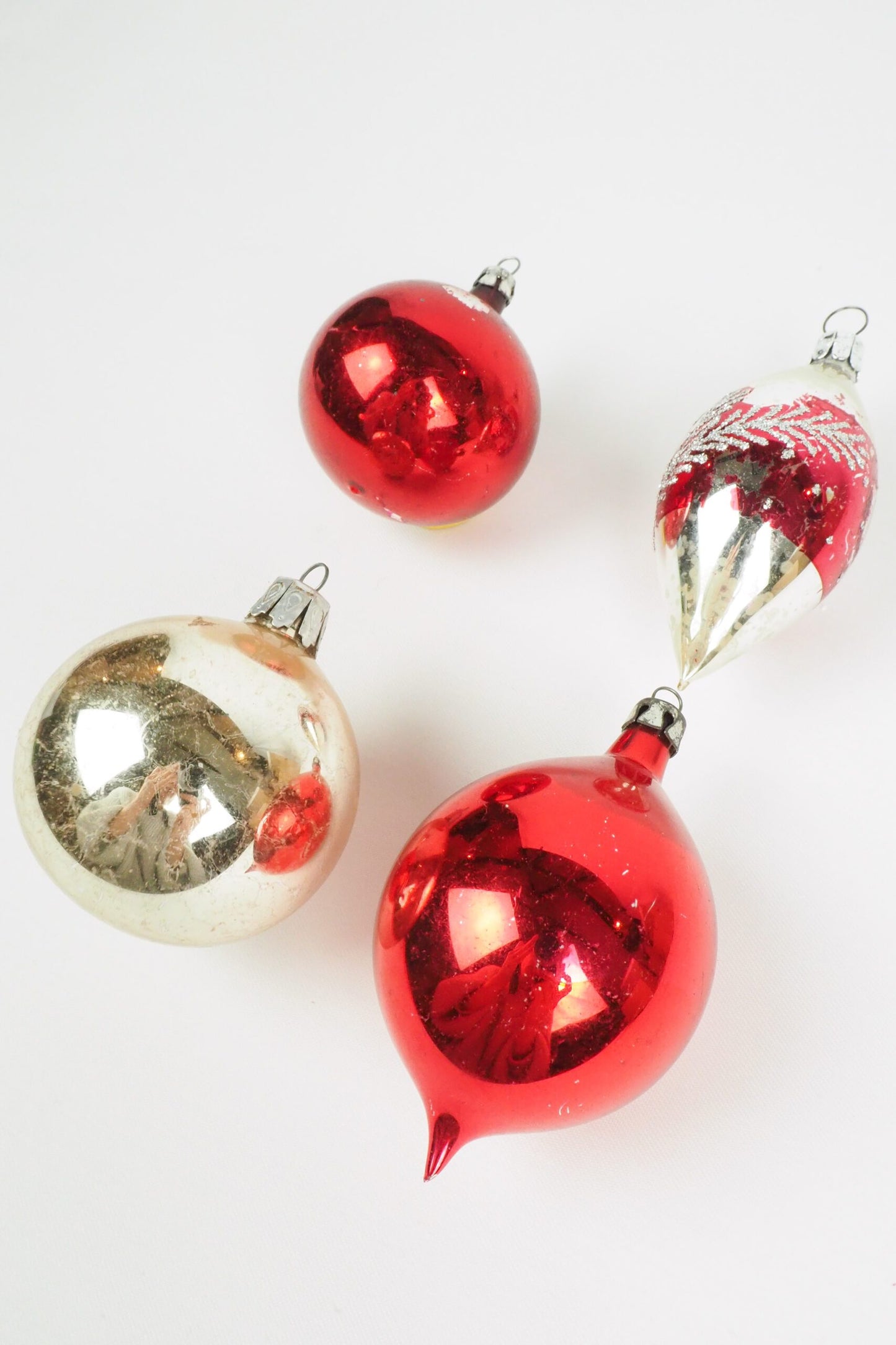 4 Antique Glass Baubles