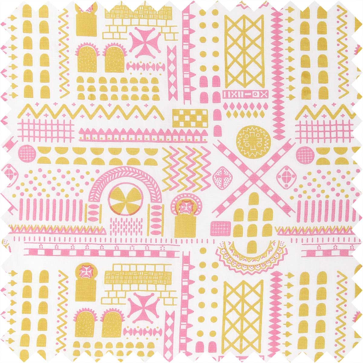 White Stone Symbol Fabric