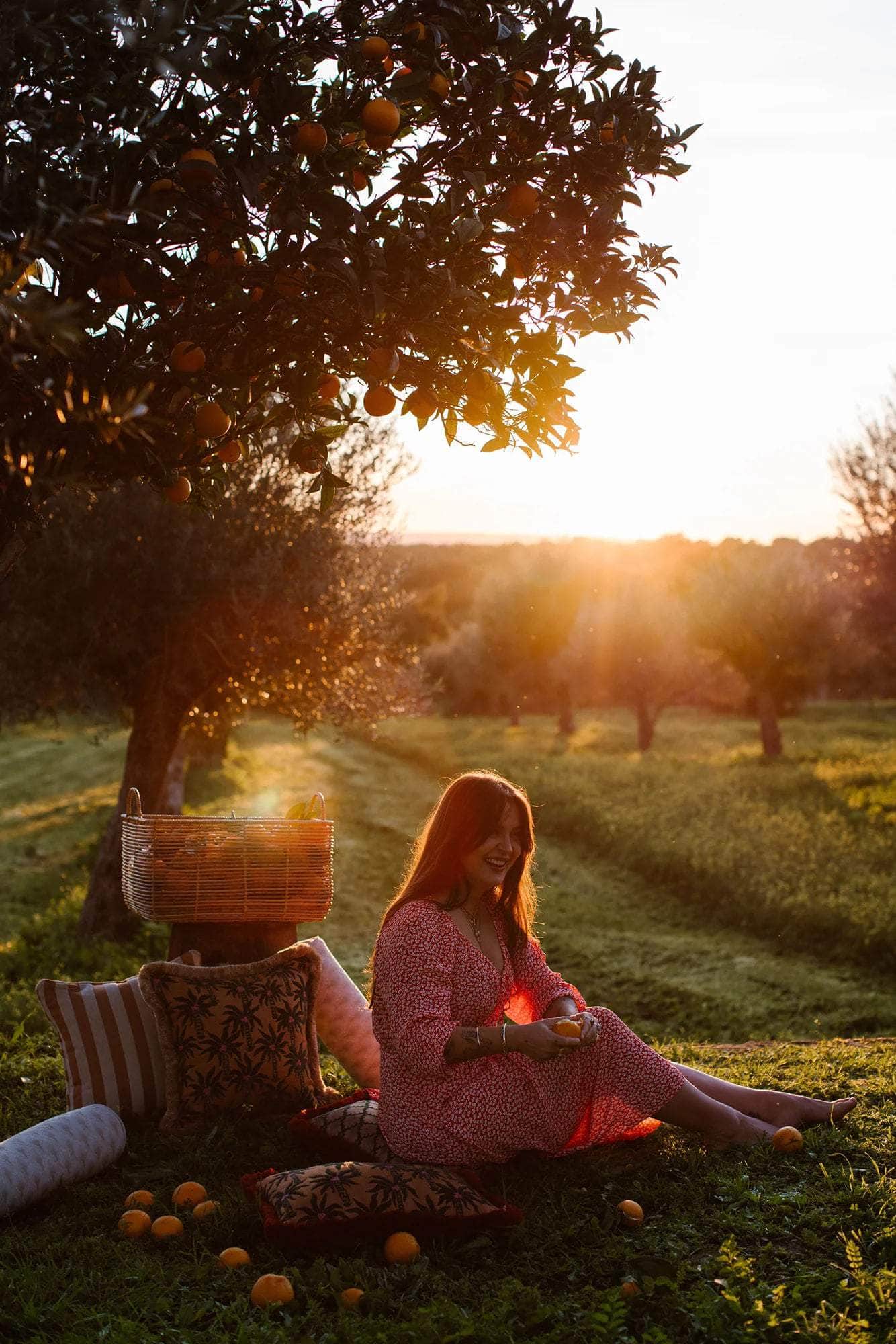 Double Sided Cushion Laura Moss & Caramel x Jackie Caramel & Ecru