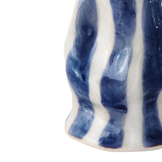 Navy Candy Stripe Candle Holder