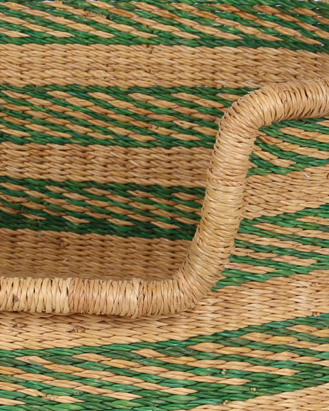 ABIREKYIE: Green and Natural Dog Basket - Small