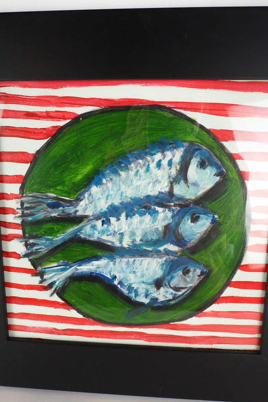 Oil on Board Framed Fish Painting