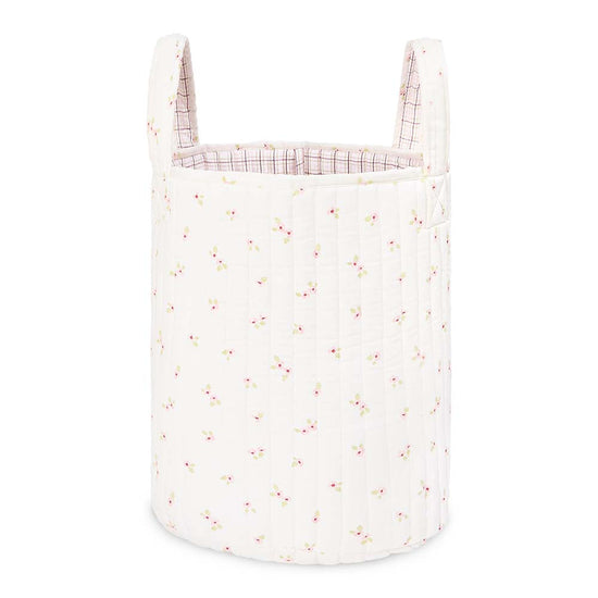 Large Quilted Storage Basket - Anemone / Pink Check