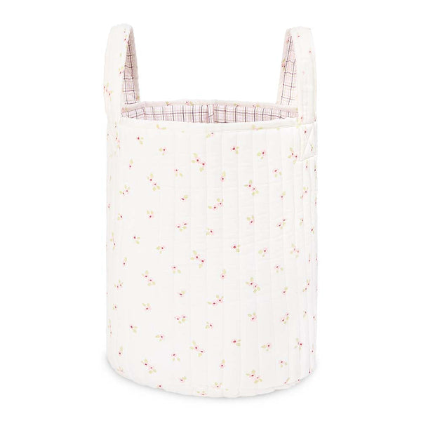 Large Quilted Storage Basket - Anemone / Pink Check