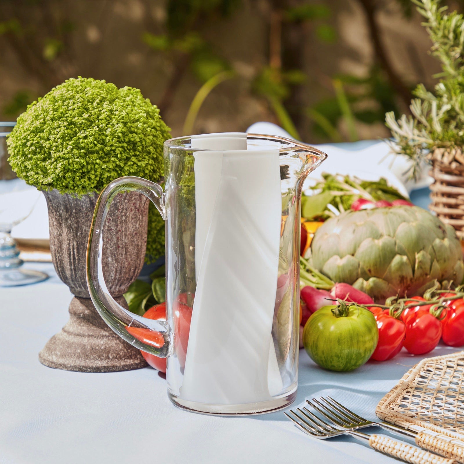 White Brushed Water Jug