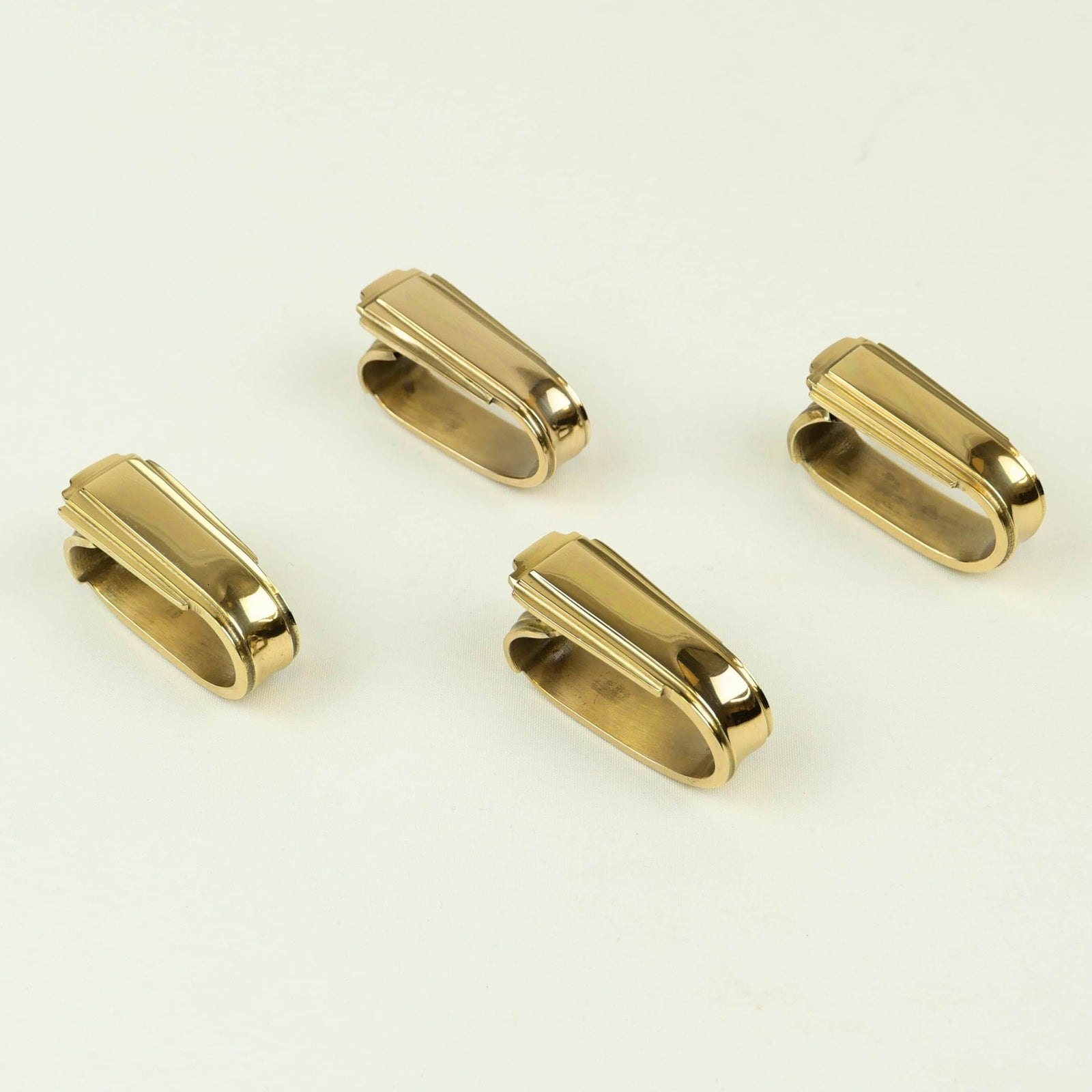 Brass Napkin Ring Art Deco Set of 4