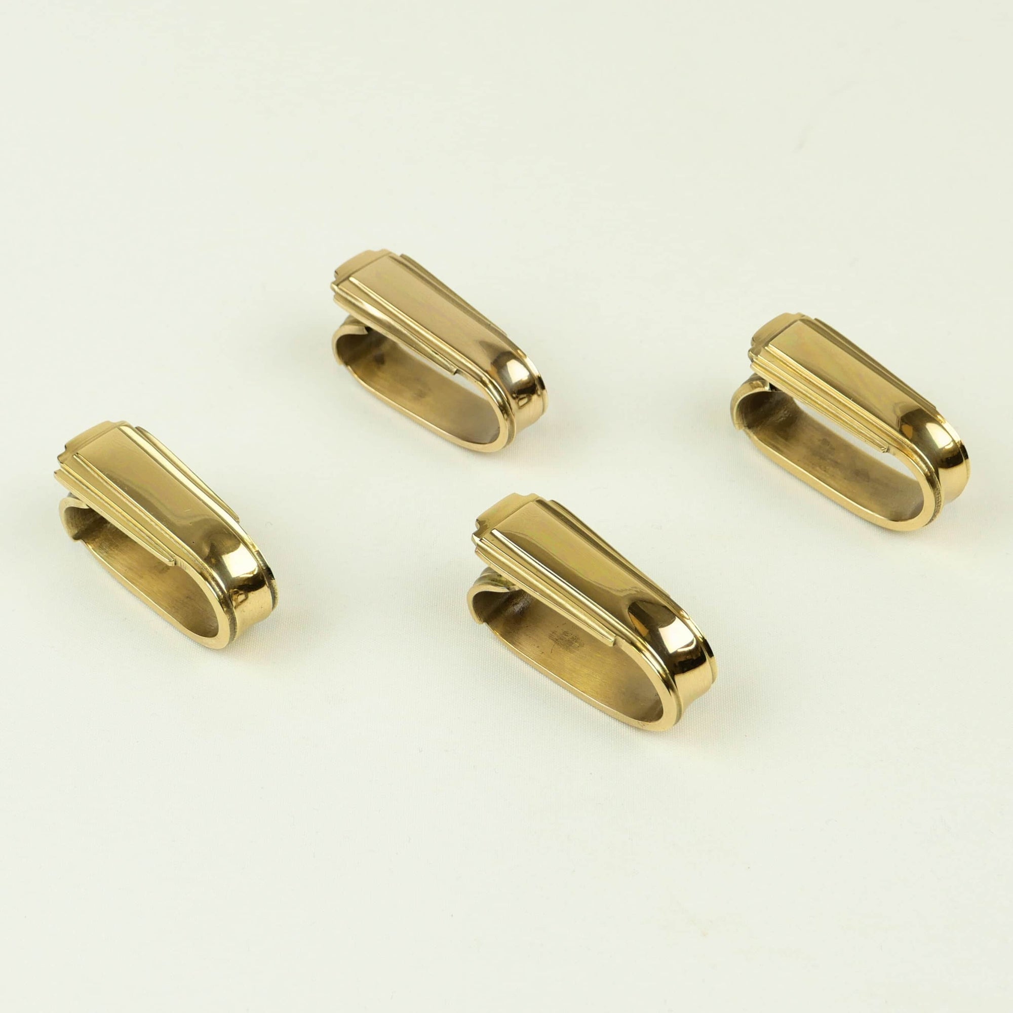 Brass Napkin Ring Art Deco Set of 4