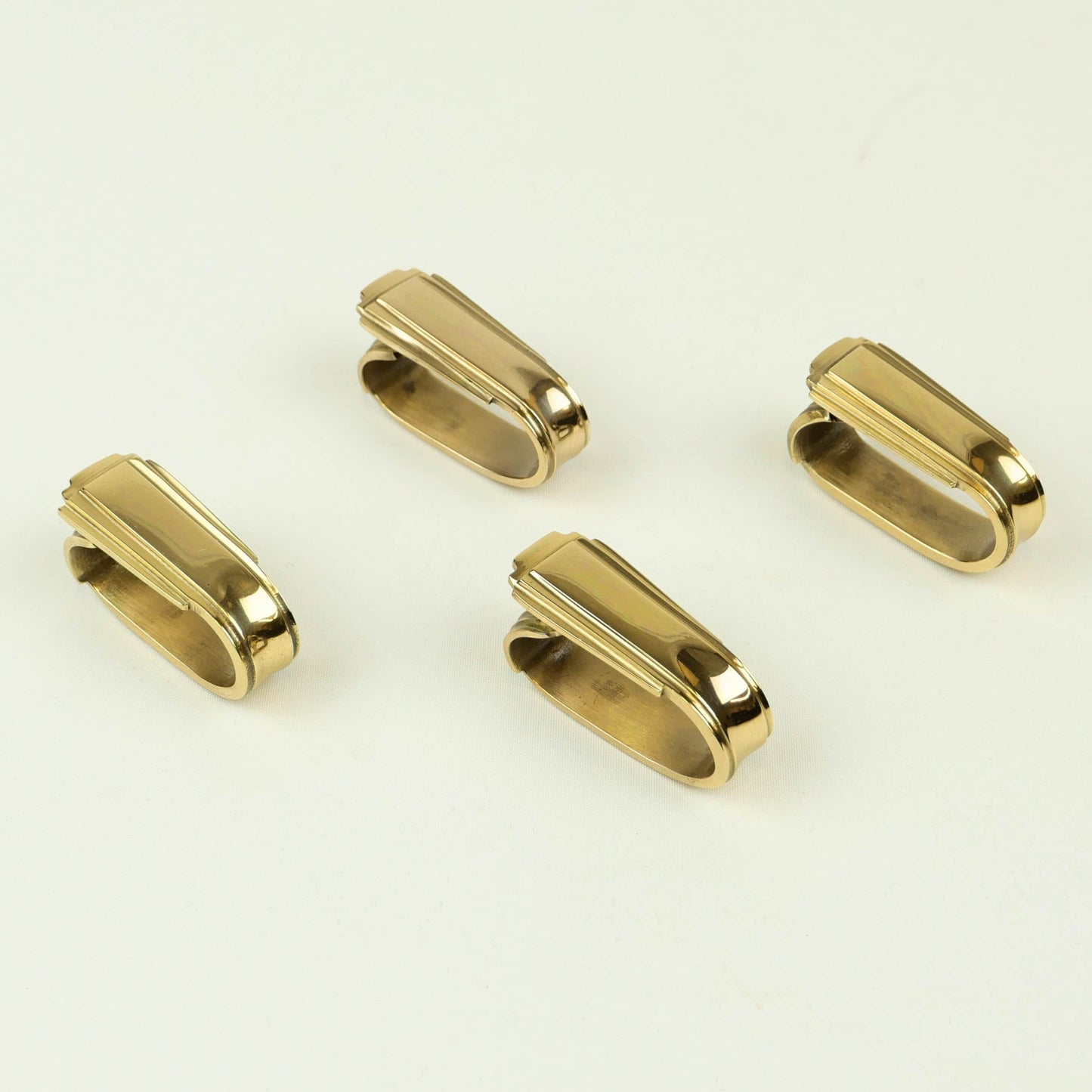 Brass Napkin Ring Art Deco Set of 4