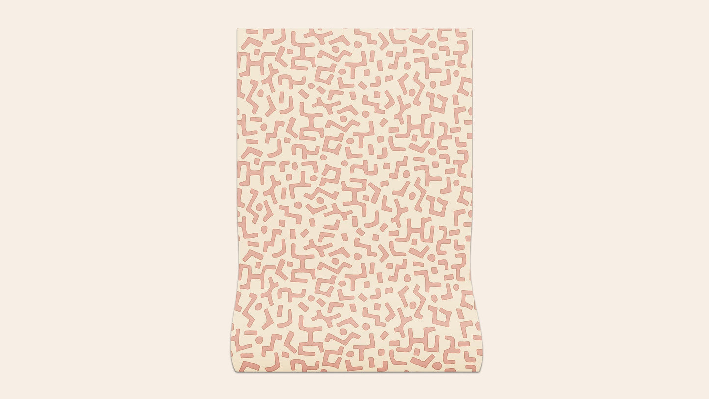 Raphia Wallpaper, Clay, Roll
