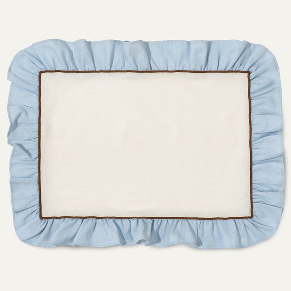Placemats Set (2), Ruffle, Blue