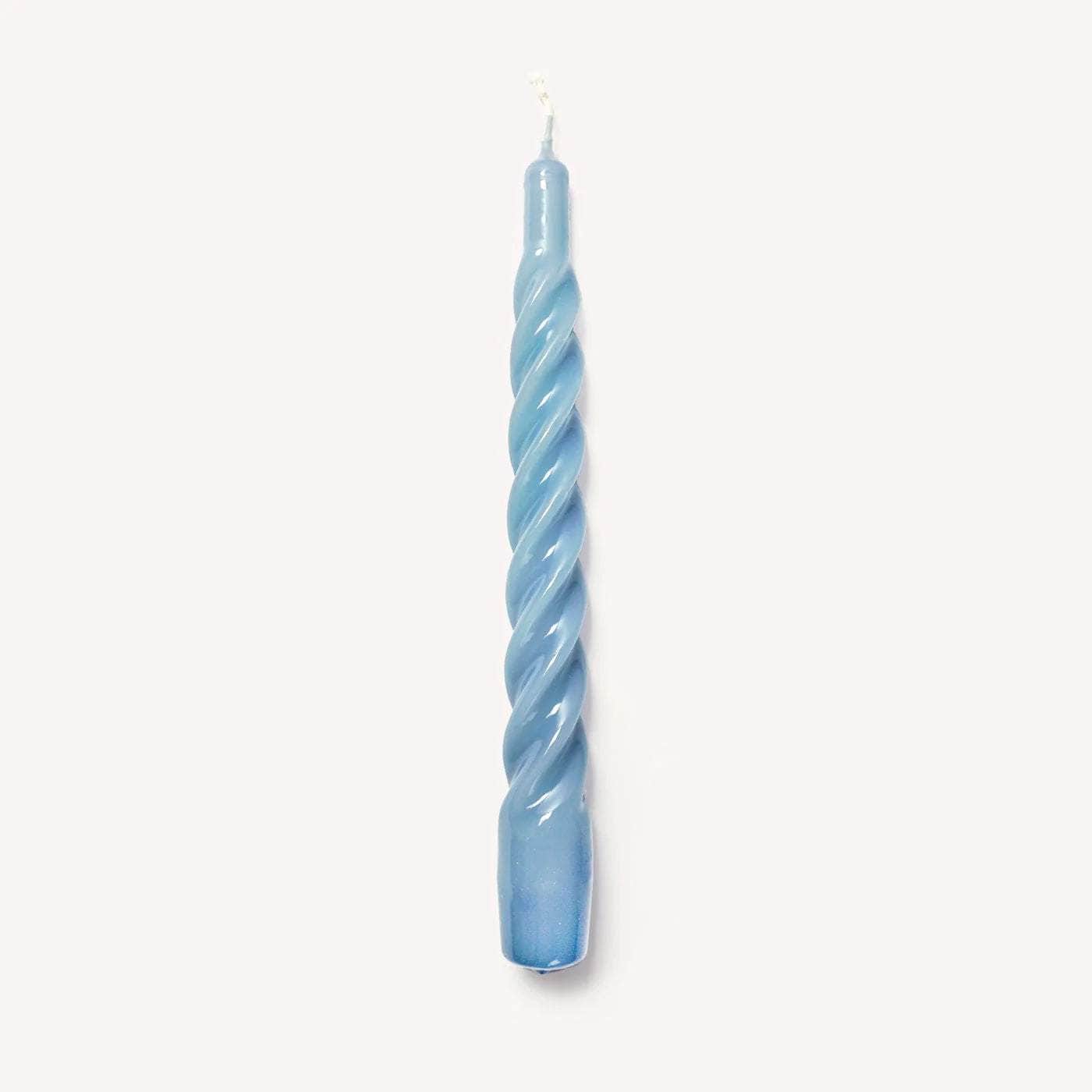 Powder Blue Twisted Gloss Candles - Set of 6