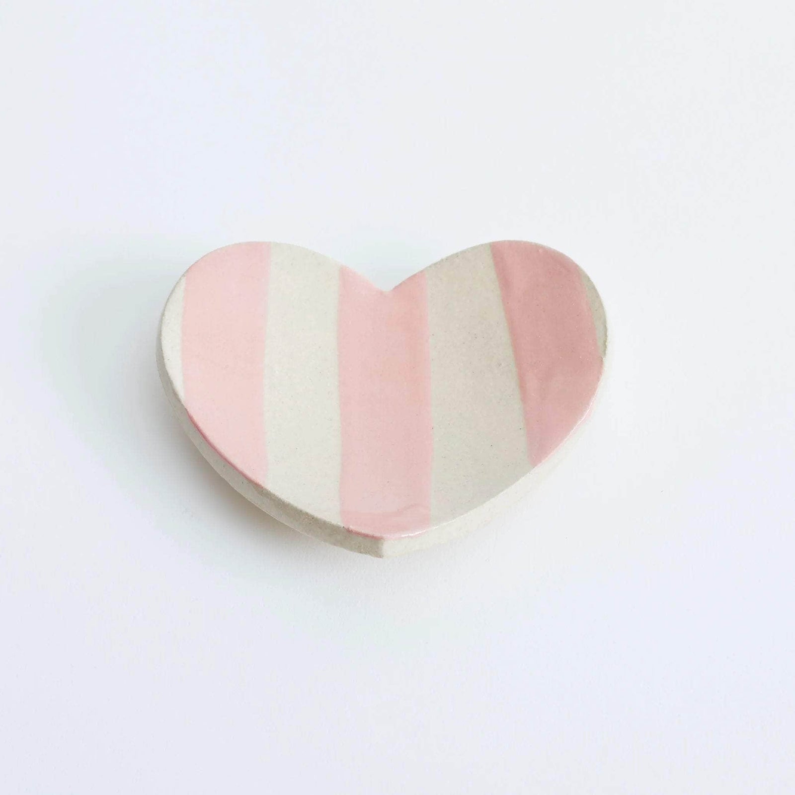 Duci Heart Striped Trinket Dish Pink